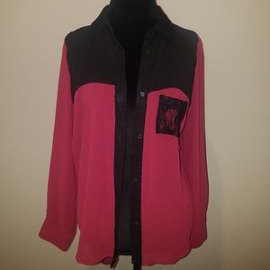 Gorgeous Sheer/Lace blouse (large) NWT